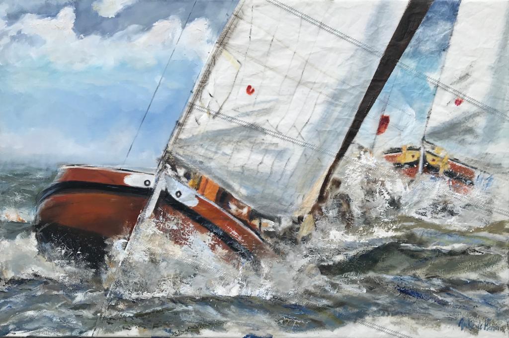 skûtsjes in de wedstrijd